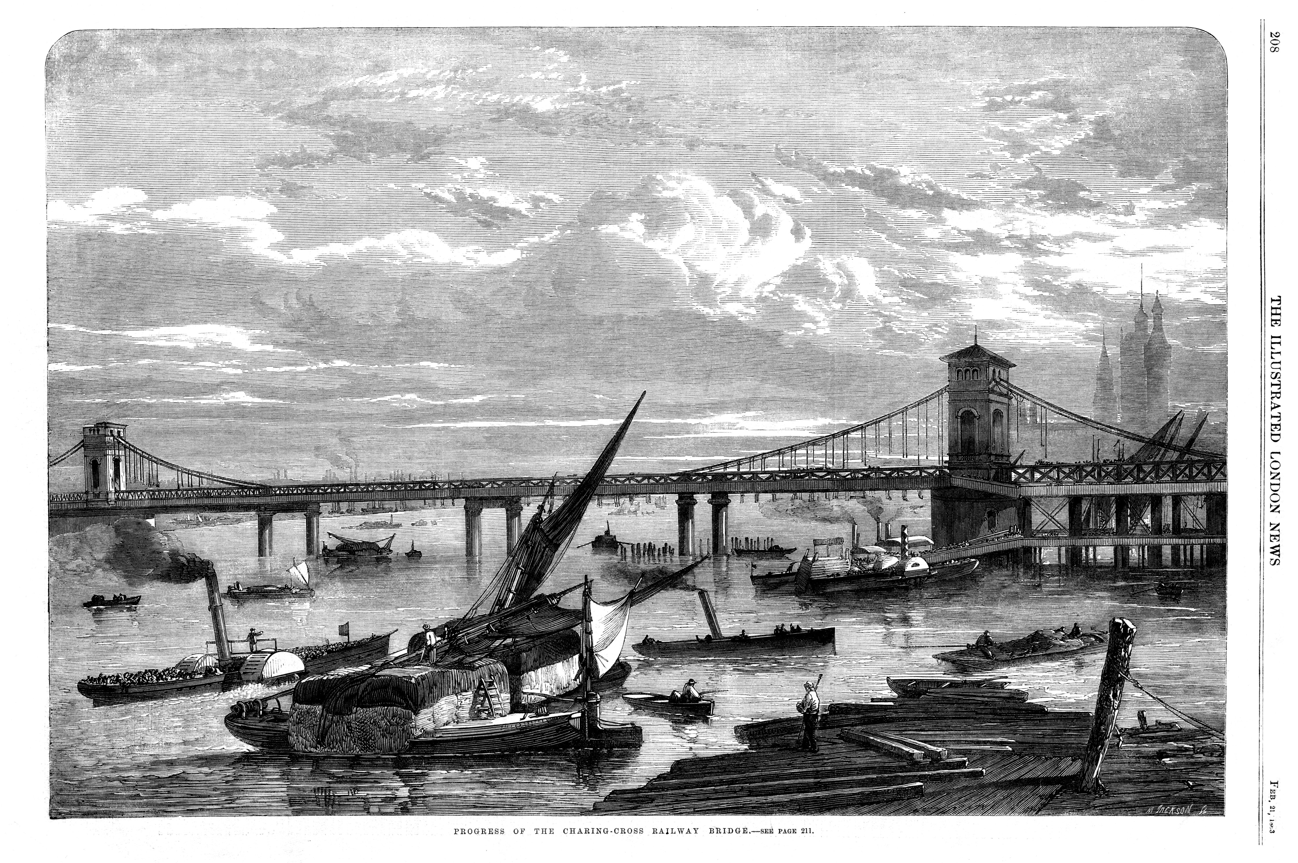 London,prints Illustrated London News,river view